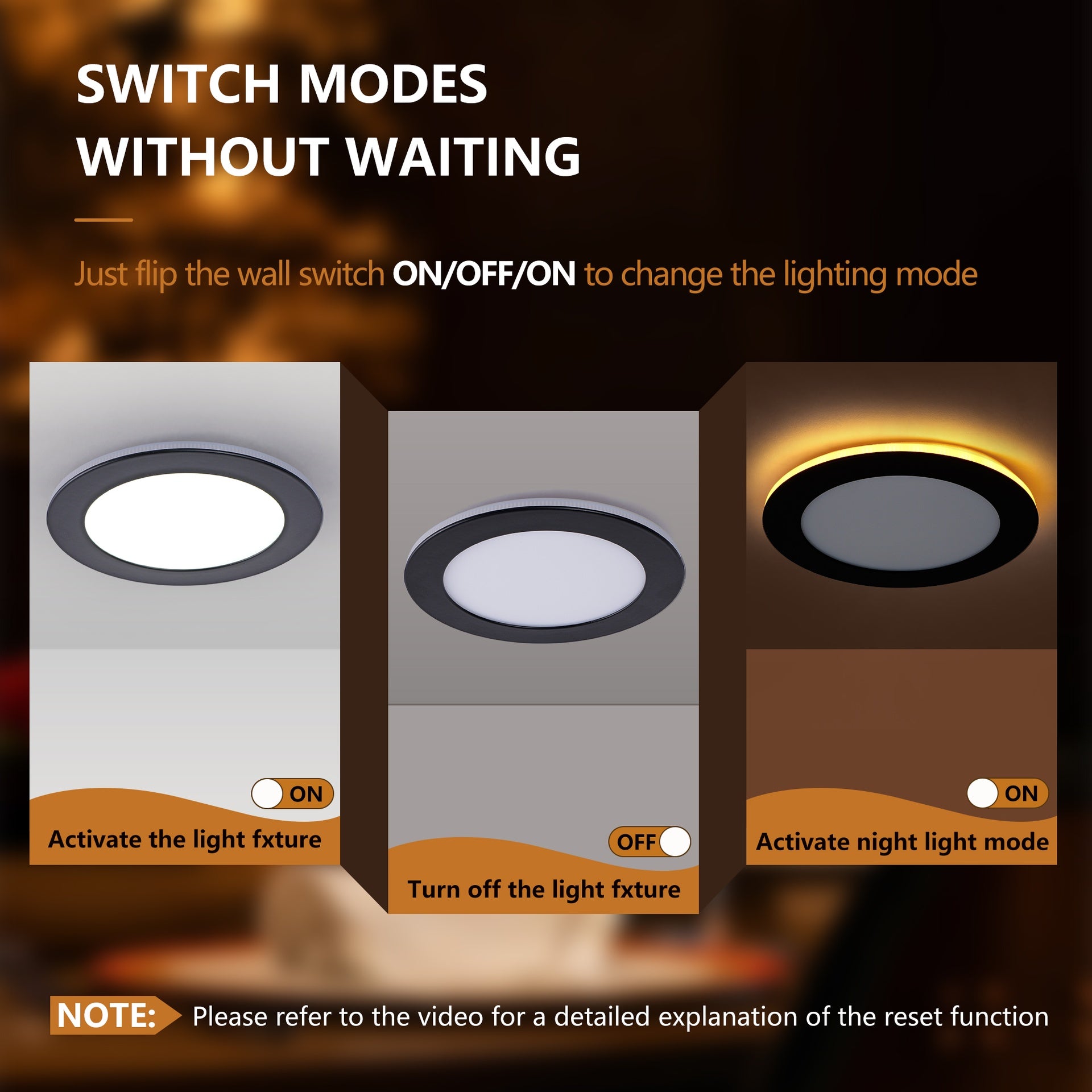 6 Pack 6 Inch Black LED Recessed Light, Dimmable, 2700K-5000K 5CCT, 1200LM High Brightness, 12W 120V ,Suitable for bedroom,living room,study room