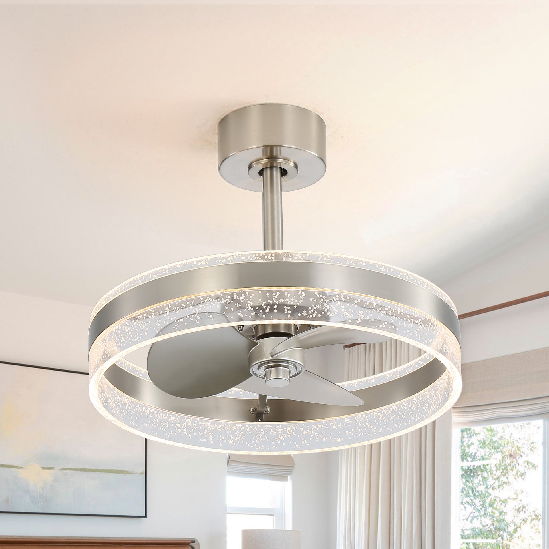 20-inch Ceiling Fan with Remote Control, Dimming and Reversible DC Motor