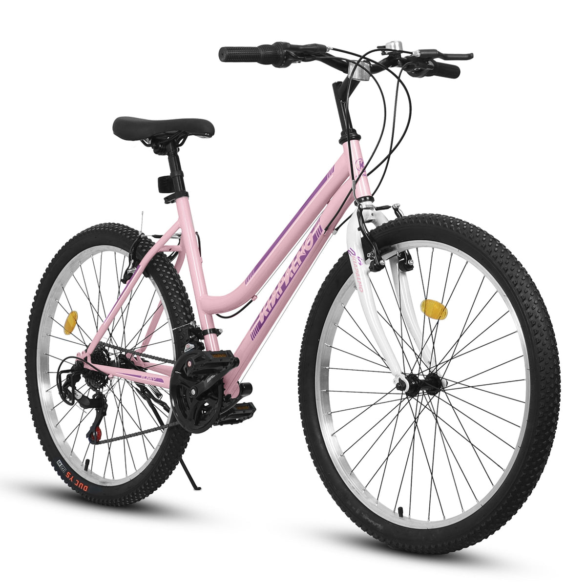 A26337 26 Inch Carbon Steel Frame Mountain Bike,21-Speed Dual V-Brake, Adult and Teens Bicycle for Mountain