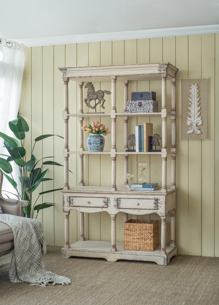 51x19.5x81.5" Adela French Country Wood Bookcase, Display Storage Shelf Etageres