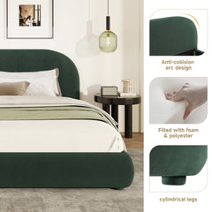 Dark Green Velvet Soft Bed: Light Luxury Texture, Adding a High-end Atmosphere to Bedroom,King