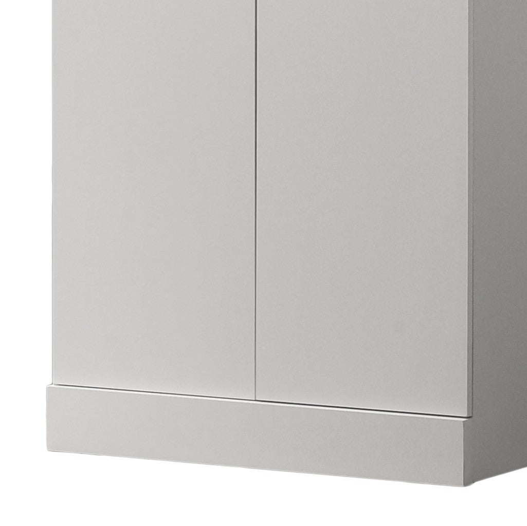 Alara White 60" Height Simplistic Modern Double Door Storage Cabinet