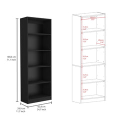 Bartow 3 Piece Home Bookcase set, 60" Wide with 15 Shelves ,  Living Room Set Set  Black