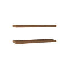 Ecco 31.5" Wide  Floating Shelves Set of 2, Shelves for Wall Decor for Bedroom, Bathroom Storage Shelves, Book Shelves for Living Room Mahogany