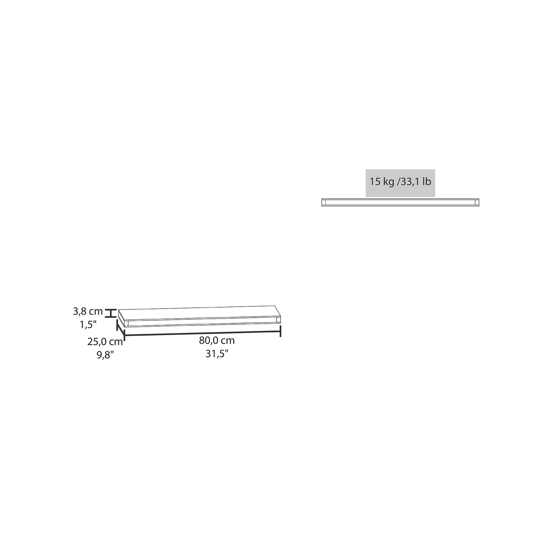 Ecco 31.5" Wide Floating Shelves Set Of 2, Shelves For Wall Decor For Bedroom, Bathroom Storage Shelves, Book Shelves For Living Room Macadamia