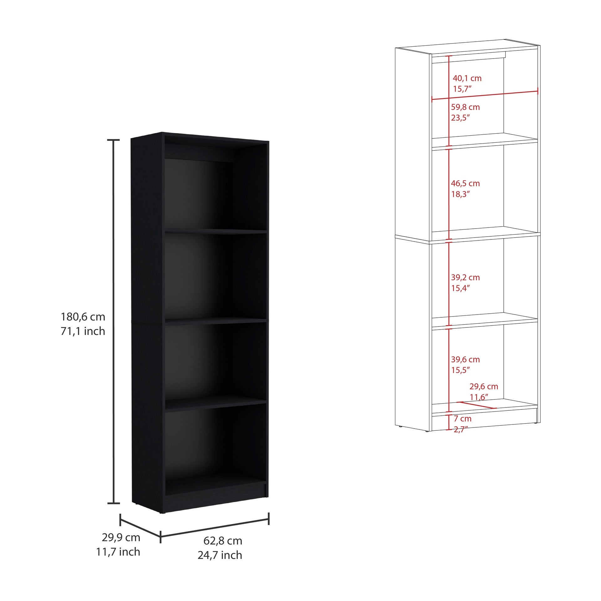 Lainor 3 Piece Home Bookcase set, 74" Wide with 13 Shelves ,  Living Room Set Set  Black