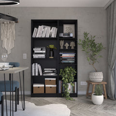 2 Piece Bookcase Living Room Set,  Storage Cabinet, 42" Wide and 9 Shelves Black