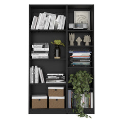 2 Piece Bookcase Living Room Set,  Storage Cabinet, 42" Wide and 9 Shelves Black