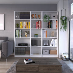 Luetz 3 Piece Home Bookcase set, 67" Wide with 15 Shelves ,  Living Room Set Set  White
