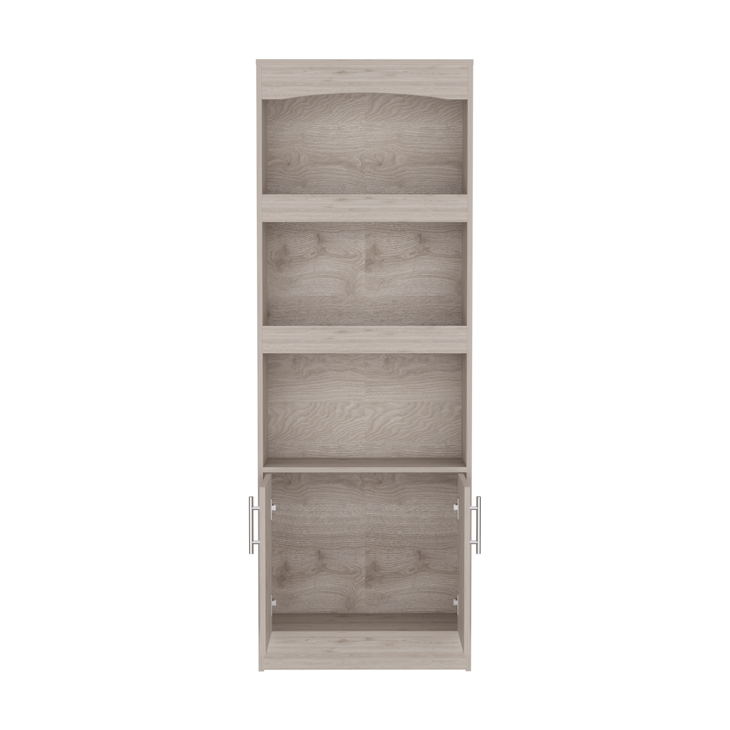 2 Piece Office Set, Bookcase + Desk, Light Gray