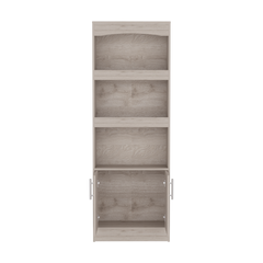 2 Piece Office Set, Bookcase + Desk, Light Gray