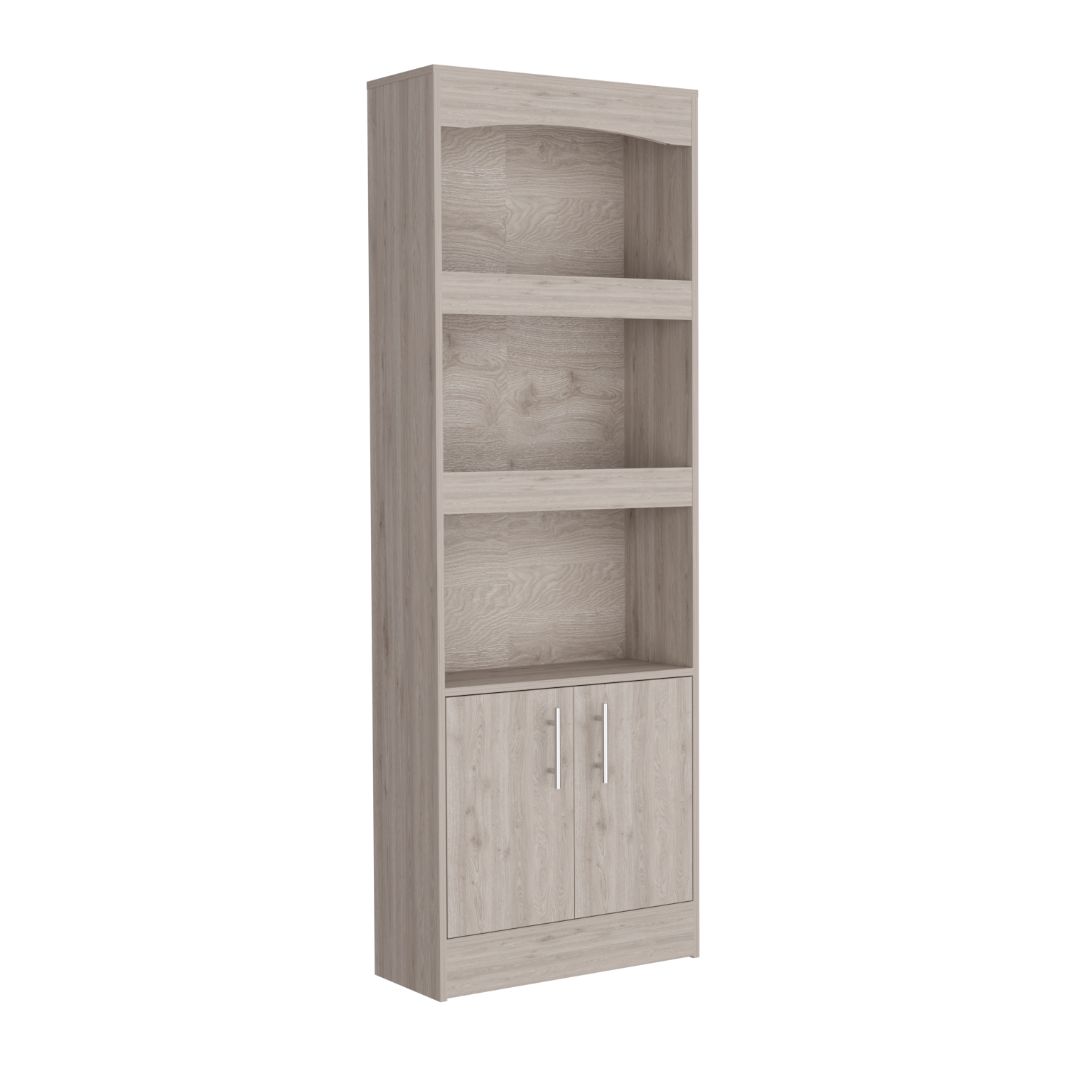 2 Piece Office Set, Bookcase + Desk, Light Gray