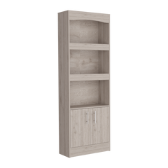 2 Piece Office Set, Bookcase + Desk, Light Gray