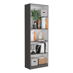 Lainor 3 Piece Home Bookcase set, 74" Wide with 13 Shelves ,  Living Room Set Set Matt Gray - White
