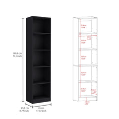 June 3 Piece Home Bookcase set, 60" Wide with 13 Shelves and Two-Door Cabinet ,  Living Room Set Set  Black