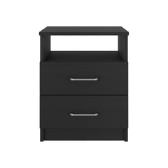 3 Piece Bedroom Set, London Armoire + Salento Nightstand + Salento Nightstand, Black