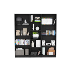 Durant 3 Piece Home Bookcase set, 67" Wide with 13 Shelves ,  Living Room Set Set  Matt Gray - White