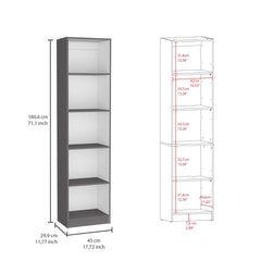 Bartow 3 Piece Home Bookcase set, 60" Wide with 15 Shelves ,  Living Room Set Set Matt Gray - White