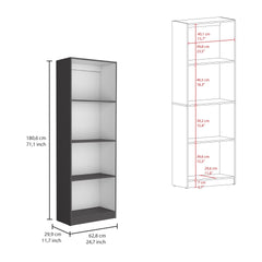 Davie 3 Piece Home Bookcase set, 60" Wide with 14 Shelves ,  Living Room Set Set Matt Gray - White