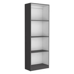 2 Piece Bookcase Living Room Set,  Storage Cabinet, 49" Wide and 9 Shelves Matt Gray / White