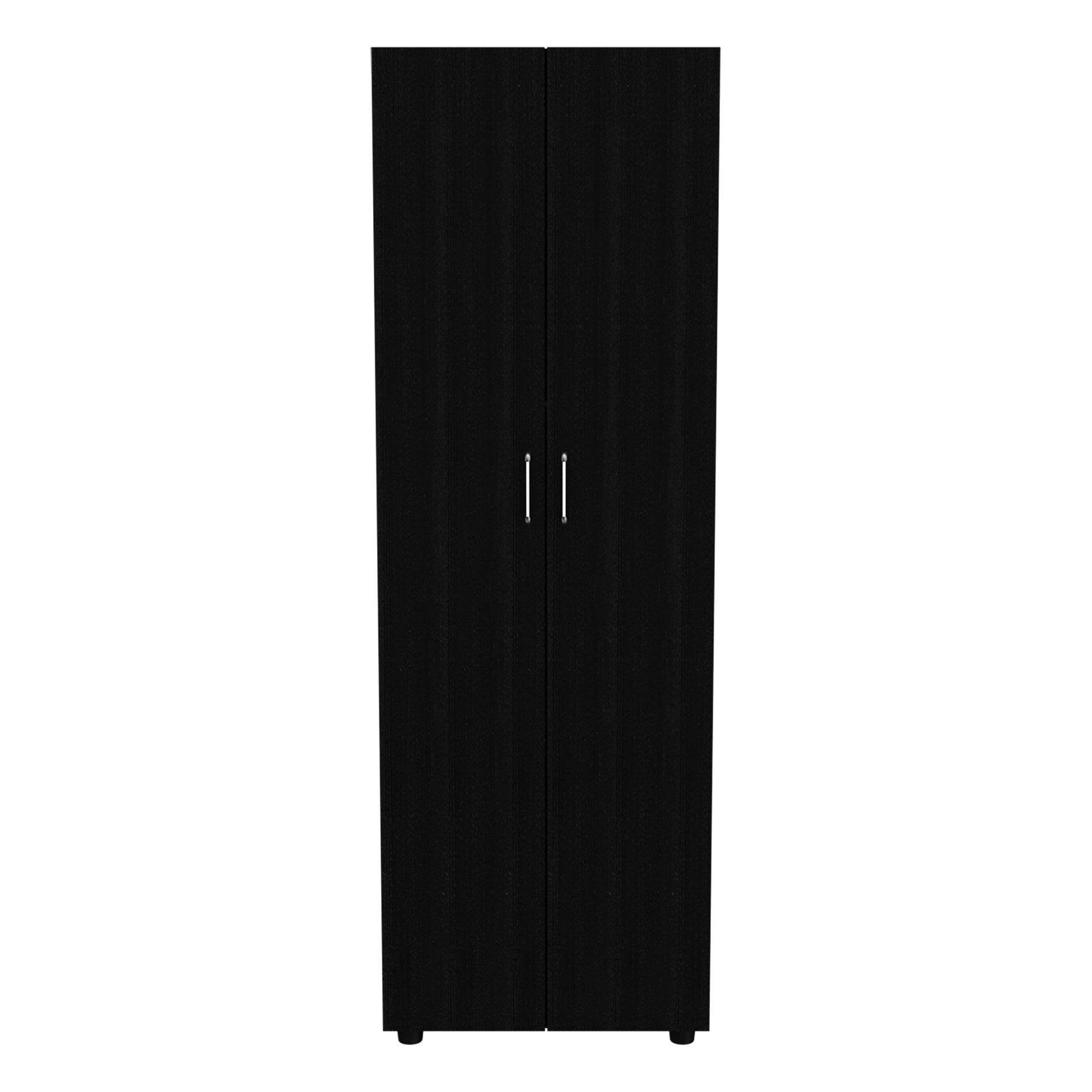 2 Piece Bedroom Set, London Armoire + Capri Three Drawer Dresser, Black