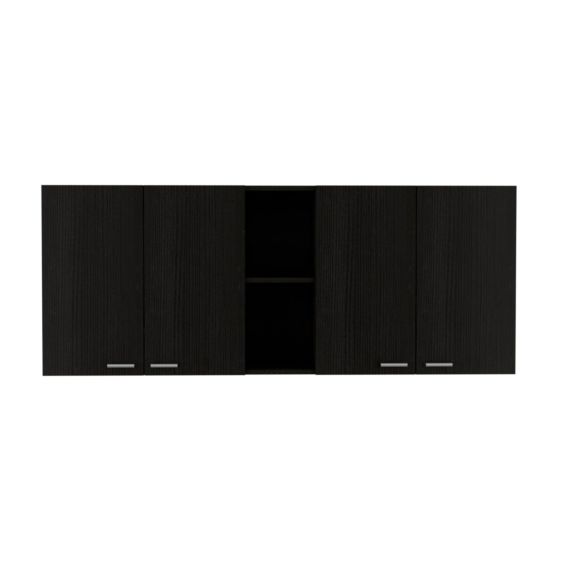 2 Piece Kitchen Set, 150 Wall Cabinet + Utility Sink With Cabinet, Black / White