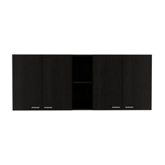 2 Piece Kitchen Set, 150 Wall Cabinet + Utility Sink With Cabinet, Black / White