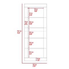 Andina Bookcase, Vertical Design, Five Shelves -Black