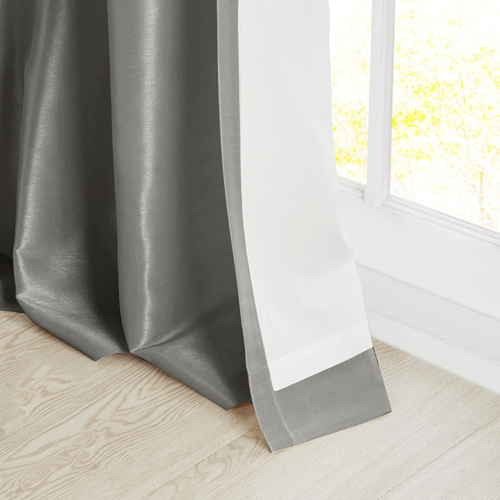 Twist Tab Lined Window Curtain Panel Charcoal 50x84"