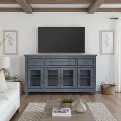 Americana Buffet Server Cabinet, No Assembly Required, Corduroy Blue Finish