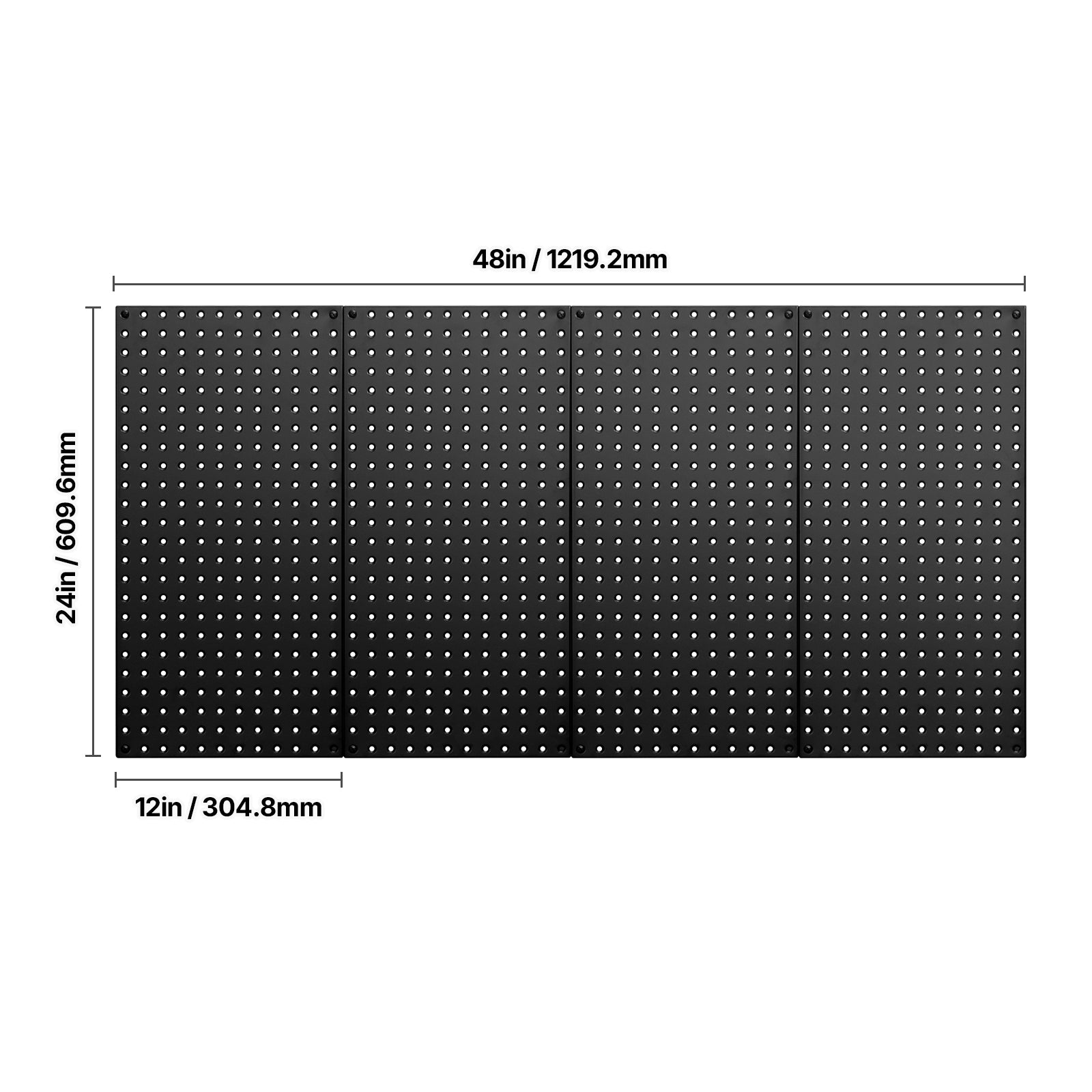 Metal Pegboard Panels 4 Pcs 24" x 12" Wall Organizer for Garage Tool Storage