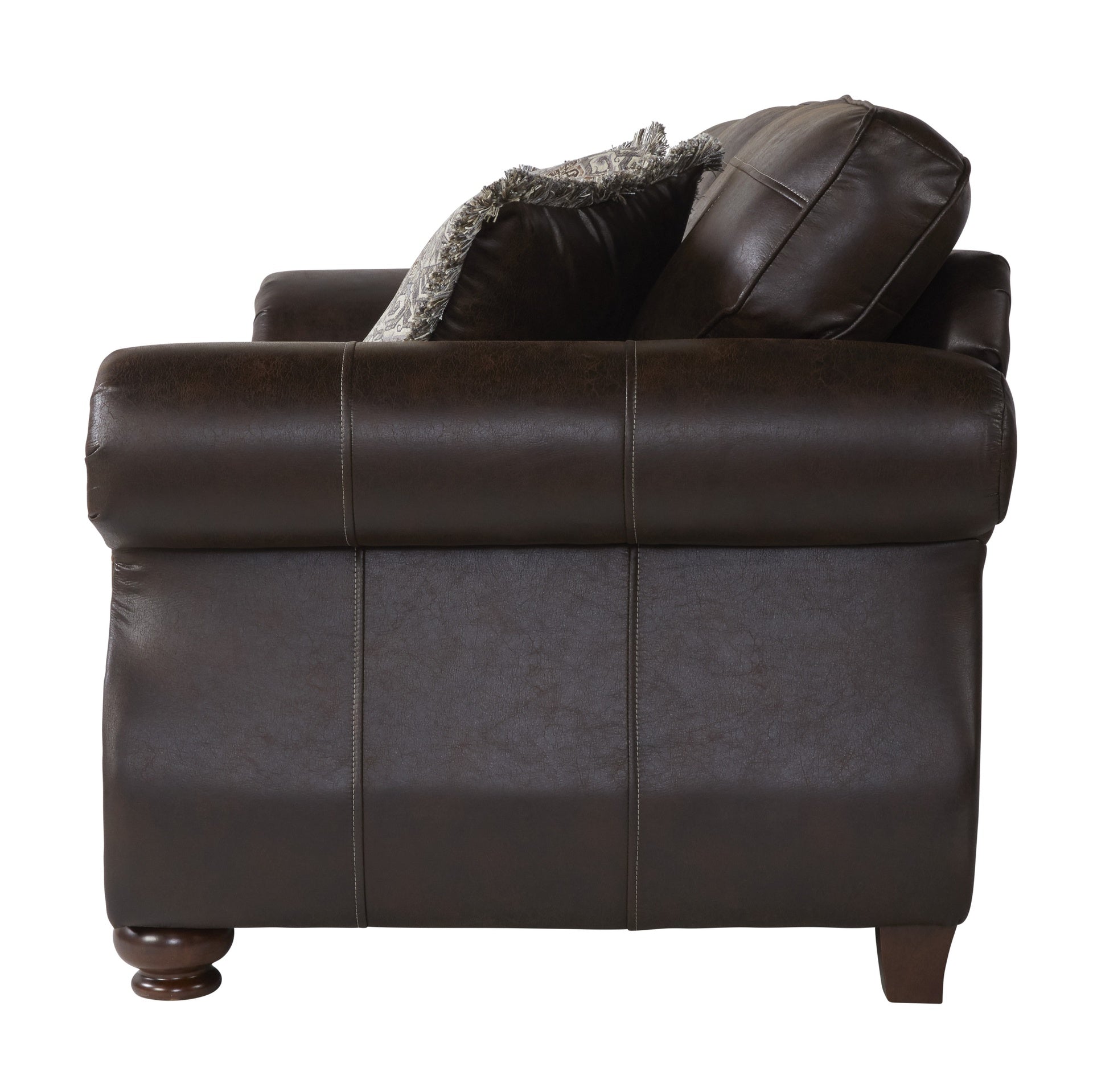 Leinster Faux Leather Upholstered Nailhead Sofa, Loveseat, and Chair Set