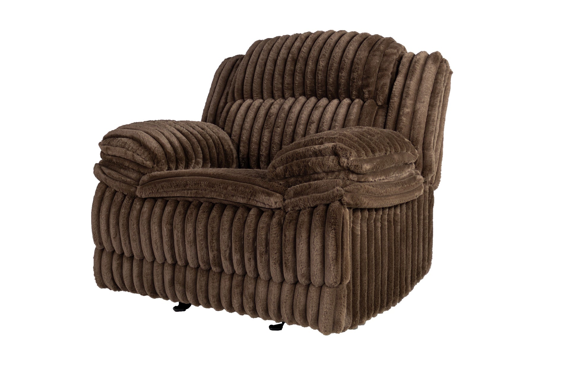 Living Room Contemporary Chocolate Corduroy 1pc Manual Motion Glider Recliner Chair Reclining Couch