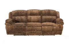 Contemporary Chocolate Fur Like Corduroy 1pc Motion Sofa Living Room Reclining Plush Couch