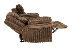 Contemporary Chocolate Fur Like Corduroy 1pc Motion Sofa Living Room Reclining Plush Couch