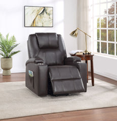 Brown 2-Cup Holder Power Lift Recliner