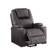 Brown 2-Cup Holder Power Lift Recliner