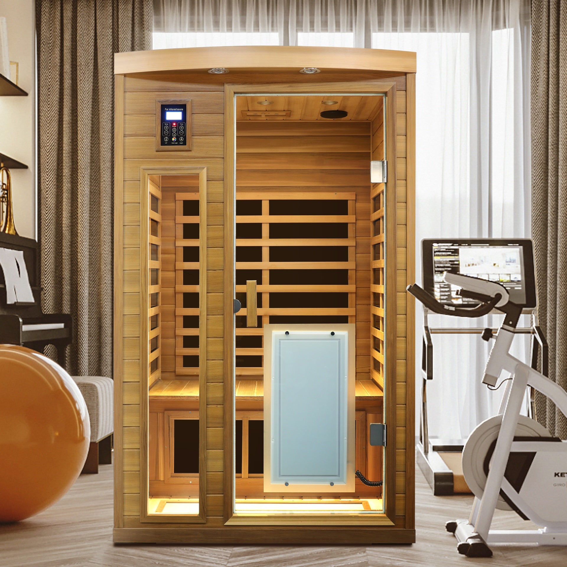 Low EMF Two person Far infrared Red cedar Deluxe indoor sauna room