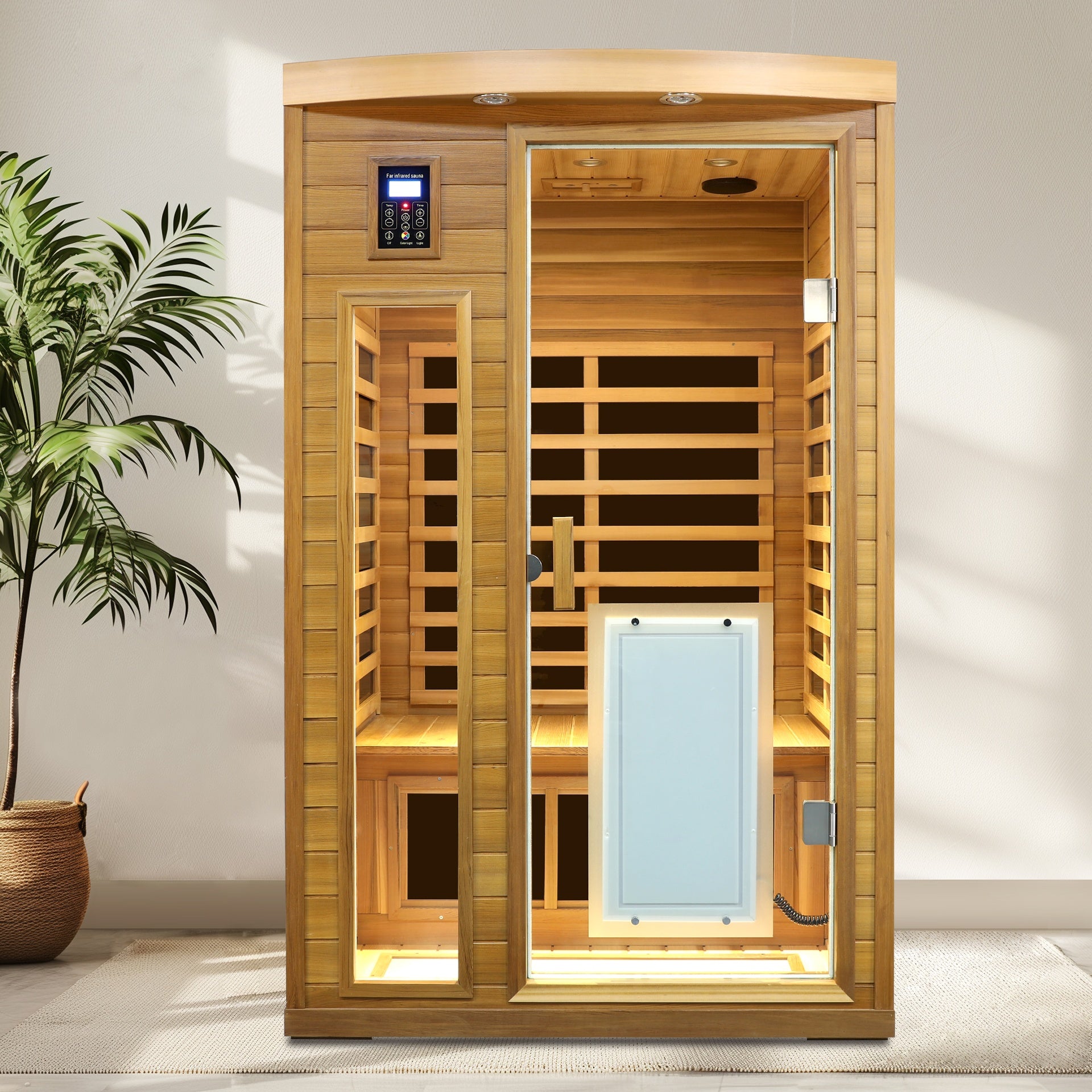 Low EMF Two person Far infrared Red cedar Deluxe indoor sauna room