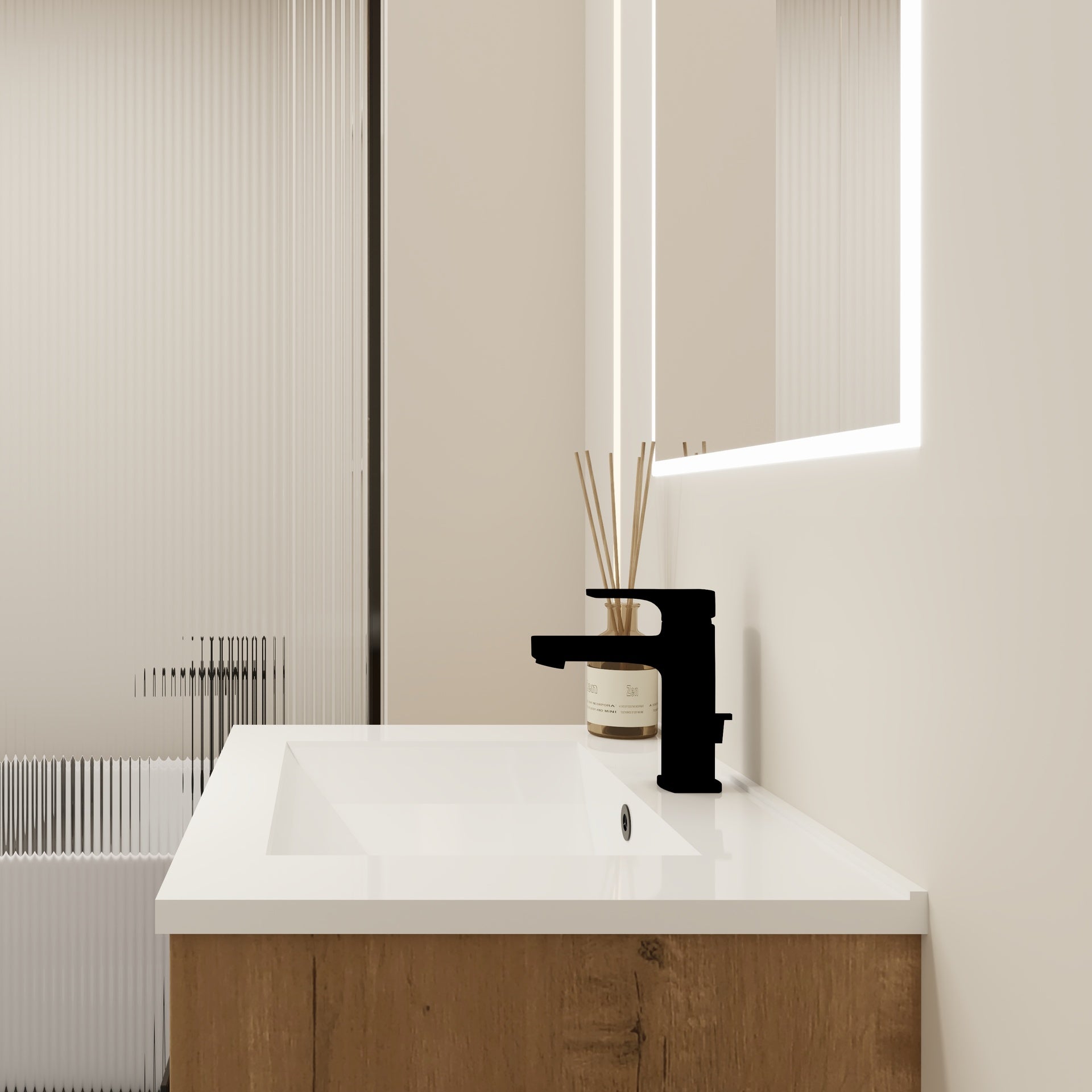 24 Inch Bathroom Vanity With Sink, Freestanding Bathroom Vanity or Floating is Optional Conversion24*18-00324IMO-1(KD-Packing)
