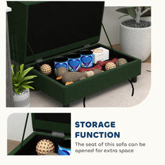 Pet Sofa Bed Couch with Storage,with Soft Cushion , Green