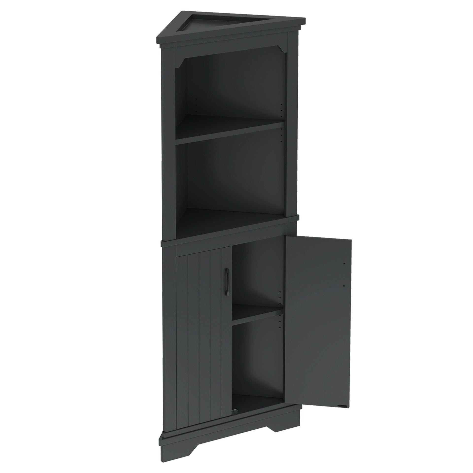 Tall Corner Cabinet with Doors for living room, bathroom,Dining Room or Kitchen,Black