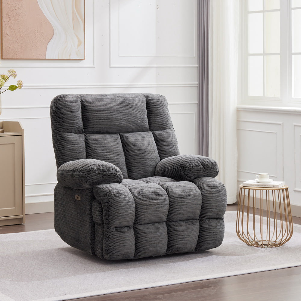 MS P26 Power recliner fabric grey