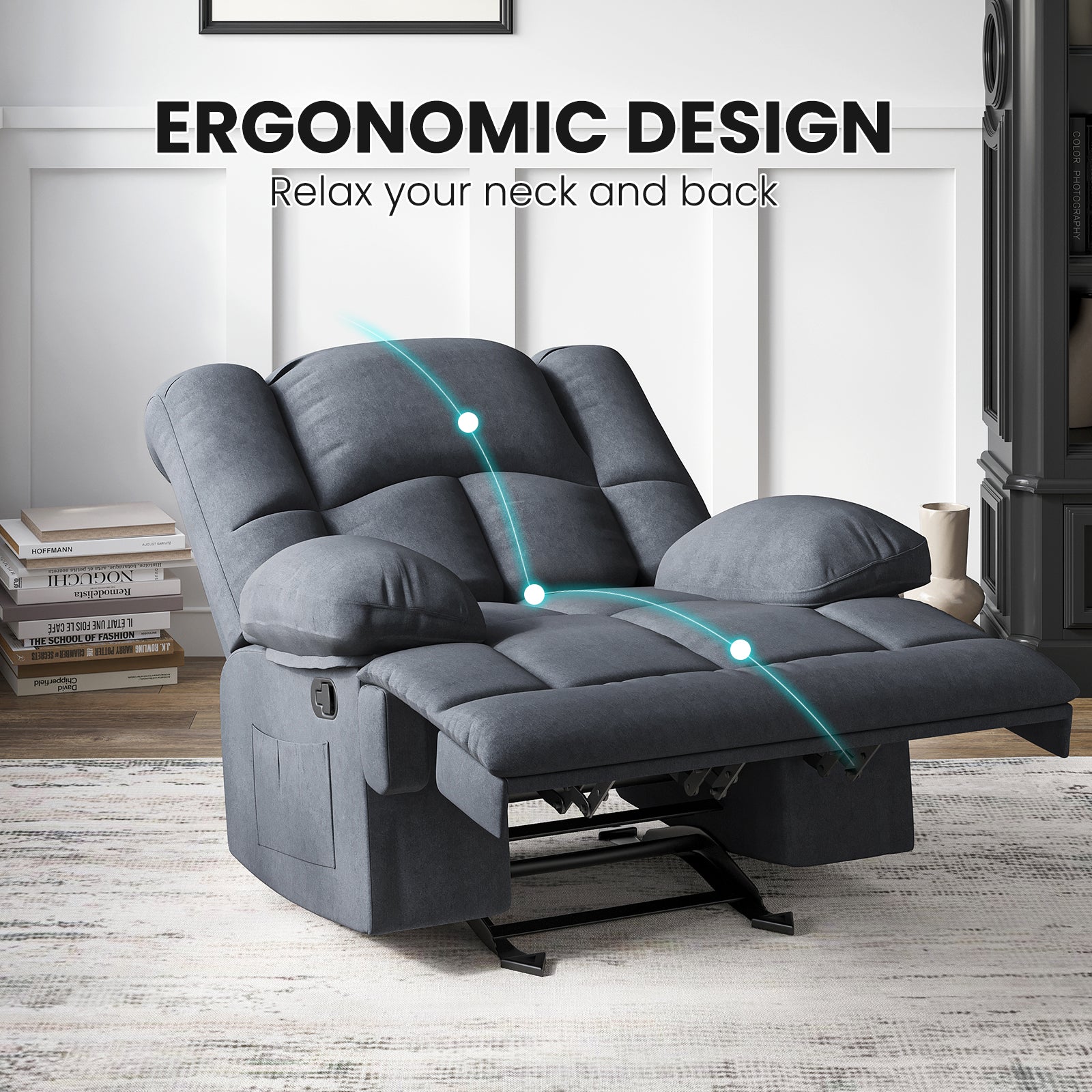 Oversized Rocking Rocker Recliner Chair for Living Room Adults