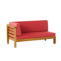 OANA OUTDOOR WOODEN SECTIONAL SET WITH CUSHIONS, RED