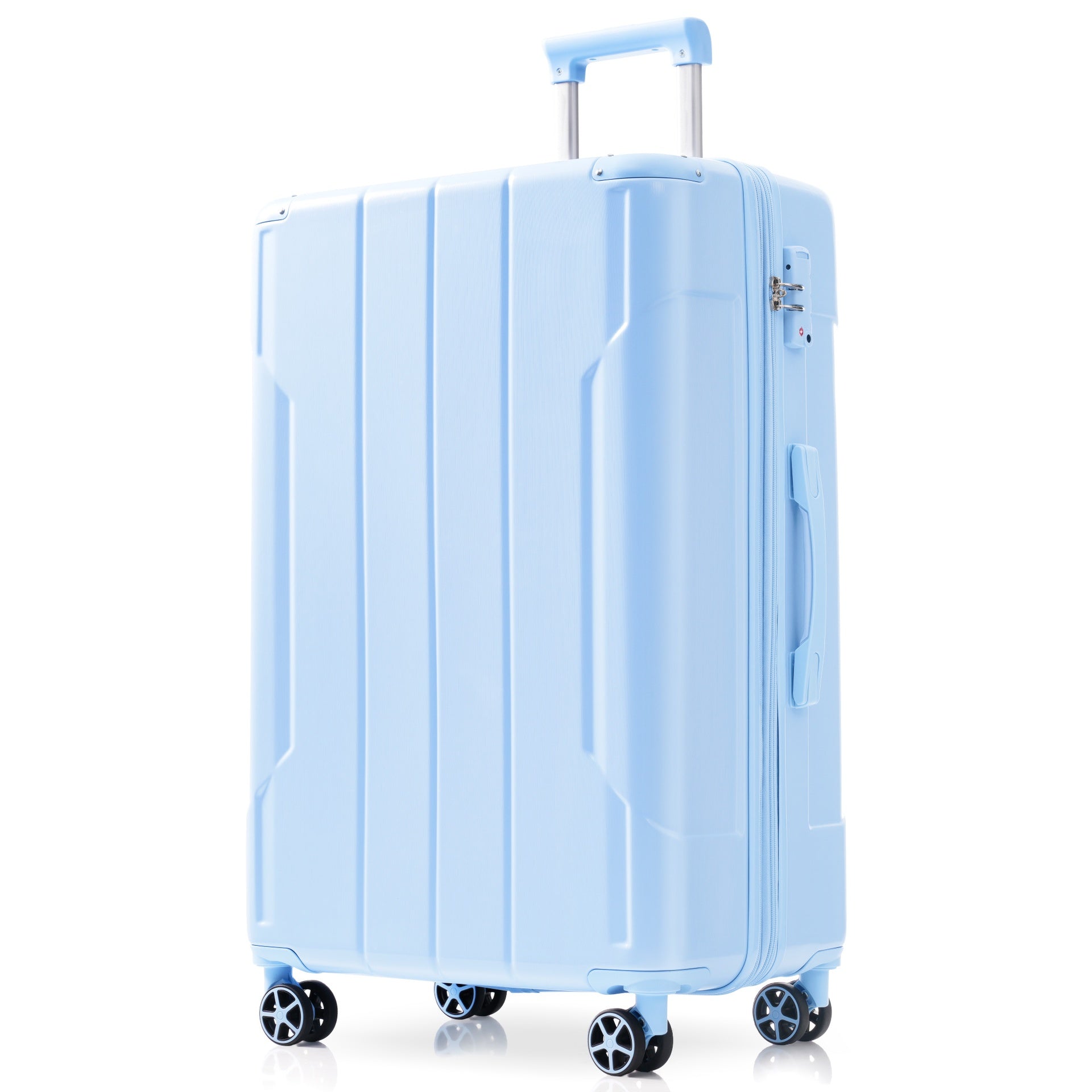 Hardshell Luggage, Lightweight Durable ABS Suitcases with Double Wheels, Expandable 28-inch Checked Luggage 28" (Skyblue)
