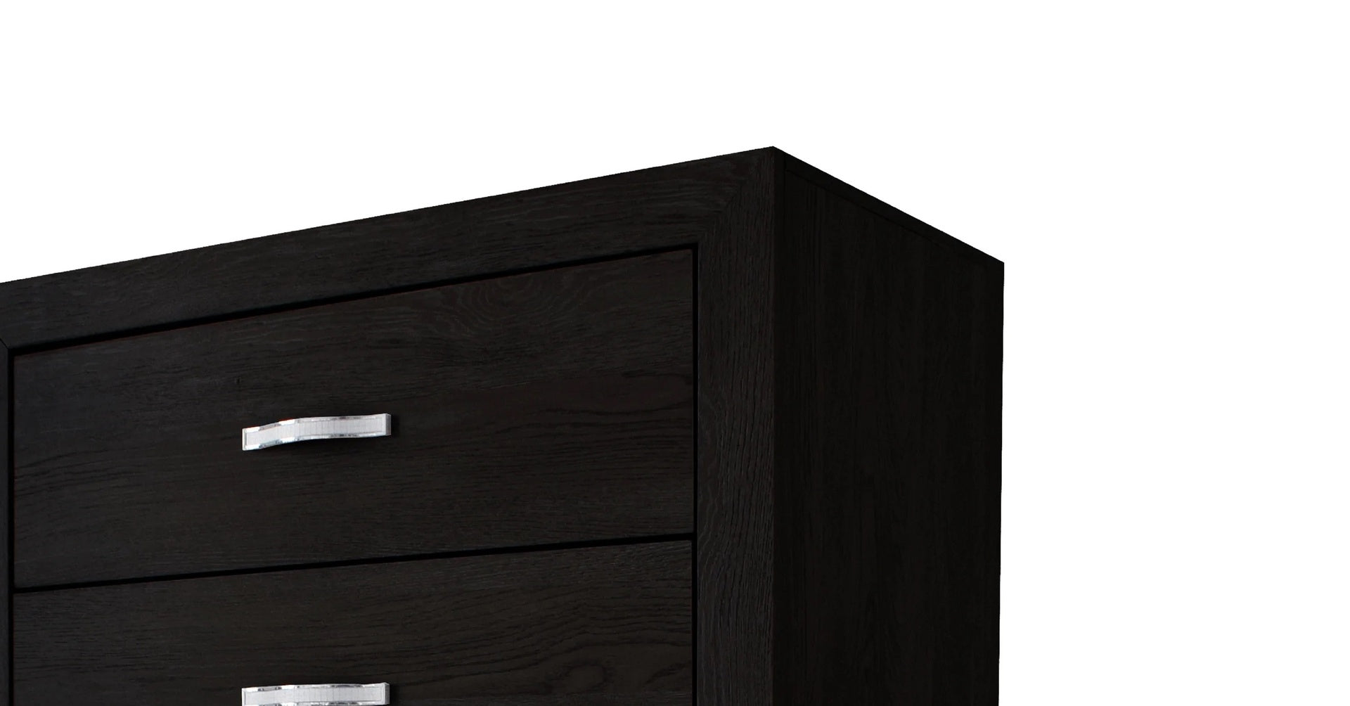 1pc Contemporary Black Finish Two Storage Drawers Nightstand Wood Grain Finish Wooden Bedroom Furniture