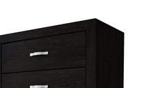 1pc Contemporary Black Finish Two Storage Drawers Nightstand Wood Grain Finish Wooden Bedroom Furniture