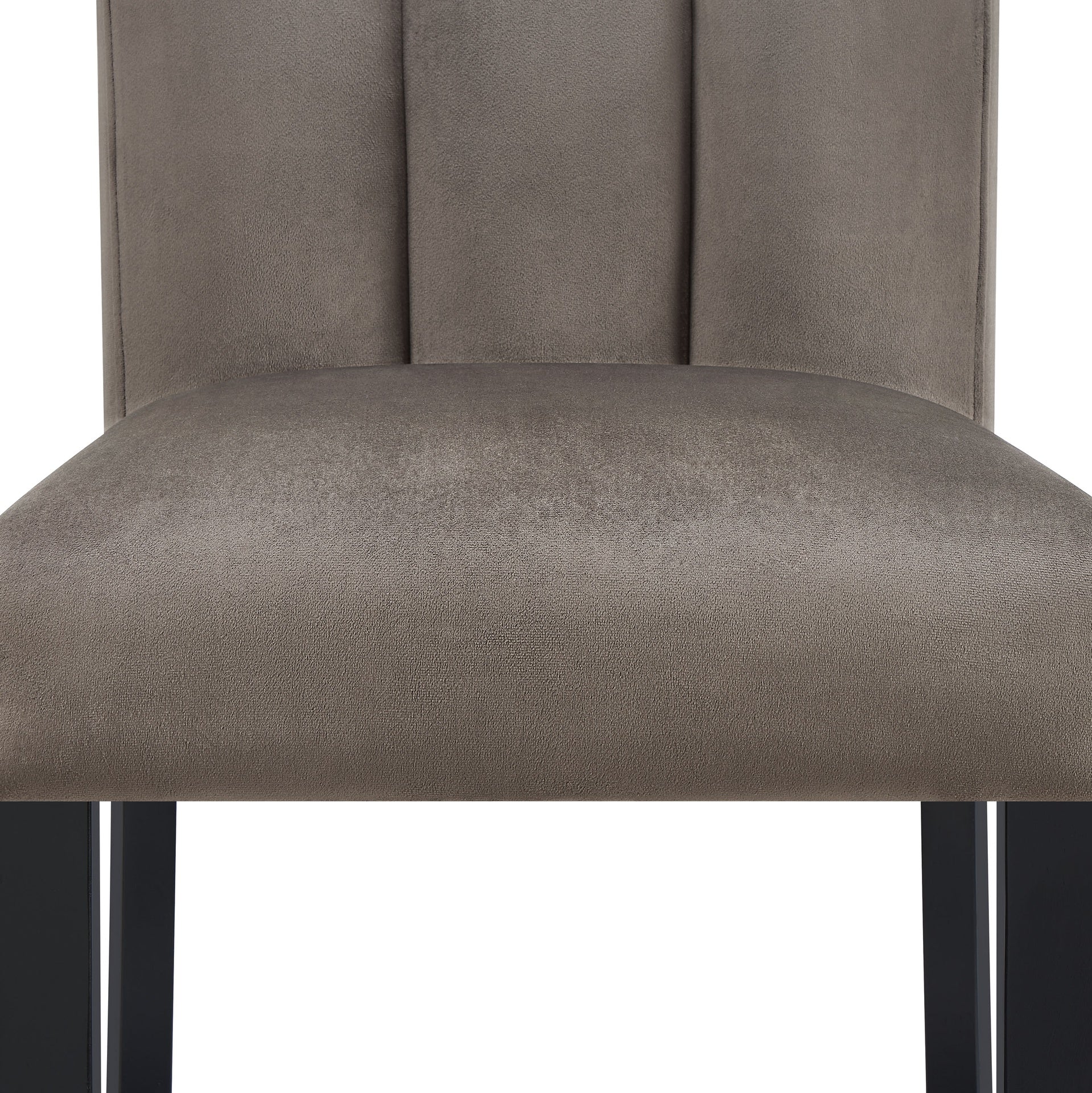 Beautiful Black/Brown Counter Height Chair Mocha-toned Fully Upholstered Channel-tufted Microfiber Set of 2