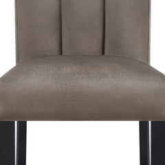 Beautiful Black/Brown Counter Height Chair Mocha-toned Fully Upholstered Channel-tufted Microfiber Set of 2